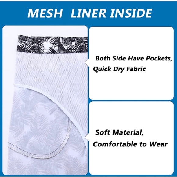 Mens Swim Trunks Quick Dry Beach Shorts Mesh Lining Swimwear Pockets Large - Picture 6 of 6